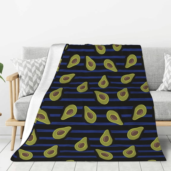Hirioo Avocado for Flannel Blanket, Cozy and Warm Throw for Bed or Couch ,Perfect for All Seasons-80"x60"