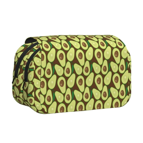 Hirioo Avocado for Large Grid Mesh Pencil Case with Zipper Stationery Organizer Case