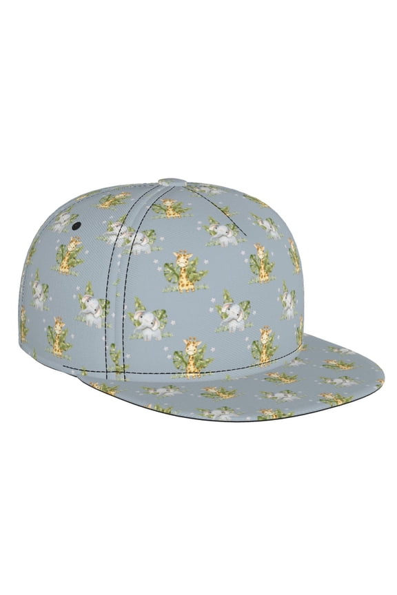 Baby Elephant Giraffe for Baseball Cap Men Cap Flat Brim for Men Women Teens Adjustable Baseball Cap