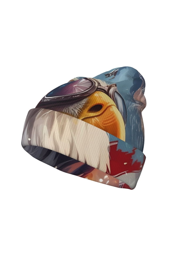 Bald Eagle Pilot for Men's Knit Cuffed Beanie for Outdoor Activities Unisex