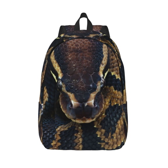 Hirioo Ball Phyton Snake Canvas Backpack, Durable Travel Backpack with Multiple Compartments,Large Capacity, Backpack for School, Hiking, Work