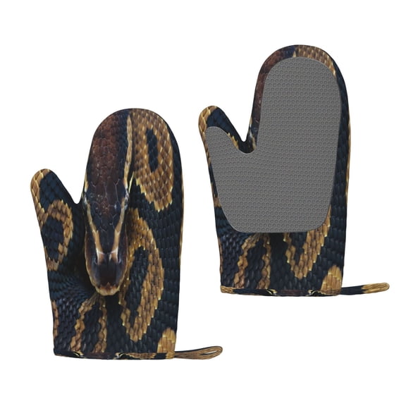 Hirioo Ball Phyton Snake for Silicone Oven Mitts for BBQ, Baking, Cooking, Set of 2, Heat Resistant 260, Non-Slip Kitchen Essentials