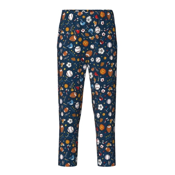 Hirioo Ball Sports for Teenagers' Pajama Pants Womens Lounge Pants with Pockets Pj Bottoms Pants for Men-XS(5-6)