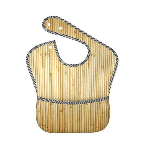Hirioo Bamboo Wall for Baby Waterproof Pocket Bib Adjustable Closed for Babies Toddlers with Large Pocket 6-24Months