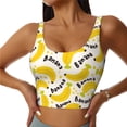 thumbnail image 1 of Hirioo Banana Fruit for Women's Sports Vest with Full-Print Design, Stretchy Fabric and Removable Pads-Medium, 1 of 8