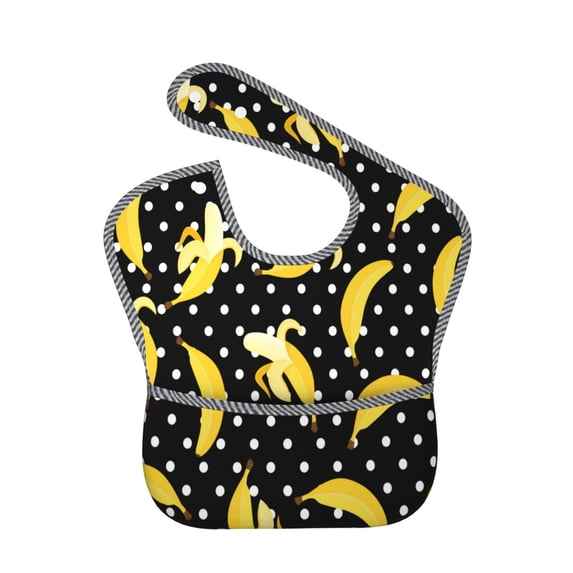 Hirioo Banana for Baby Waterproof Pocket Bib Adjustable Closed for Babies Toddlers with Large Pocket 6-24Months