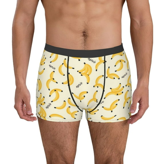 Hirioo Banana for Men's Boxer Briefs Men Cotton Underwear Boxer Briefs Panties-Medium
