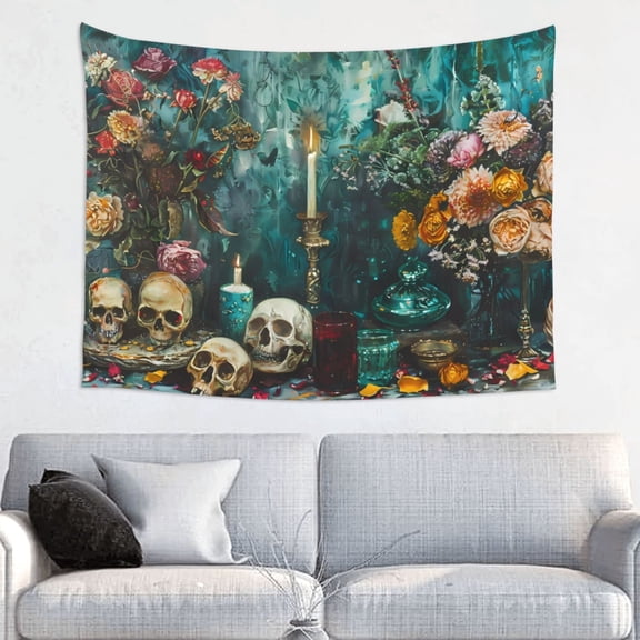 Hirioo Baroque Floral Still Life Print Tapestry Lightweight Fabric for Bedroom Aesthetic Home Wall Dorm Dcor Living Room Decor 29x37 Inch