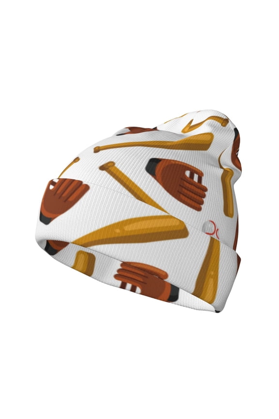 Baseball Sport for Men's Knit Cuffed Beanie for Outdoor Activities Unisex