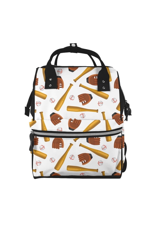 Baseball Sport for Mummy Diaper Bag Backpack Diaper Bag Backpack for Moms and Dads Unisex Shoulder Bags Travel Hiking Outdoor Pack