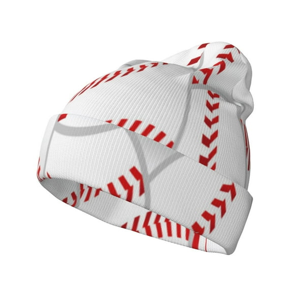 Hirioo Baseballs for Men's Knit Cuffed Beanie for Outdoor Activities Unisex