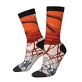 thumbnail image 1 of Hirioo Basketball Shot Pattern Adult Middle Tube Socks Breathable Sock Non-Pilling,Contrasting Color Design, 1 of 6