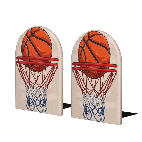Hirioo Basketball Shot for Bookends Decorative Bookends for Shelves for Home or Office, Non-Slip Base