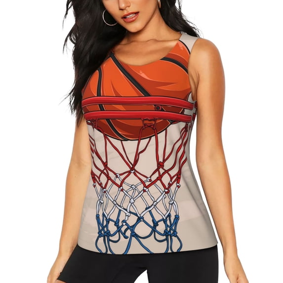 Hirioo Basketball Shot for Women's Workout Tank Top Sleeveless Workout Tops Athletic Gym Shirts-XX-Large