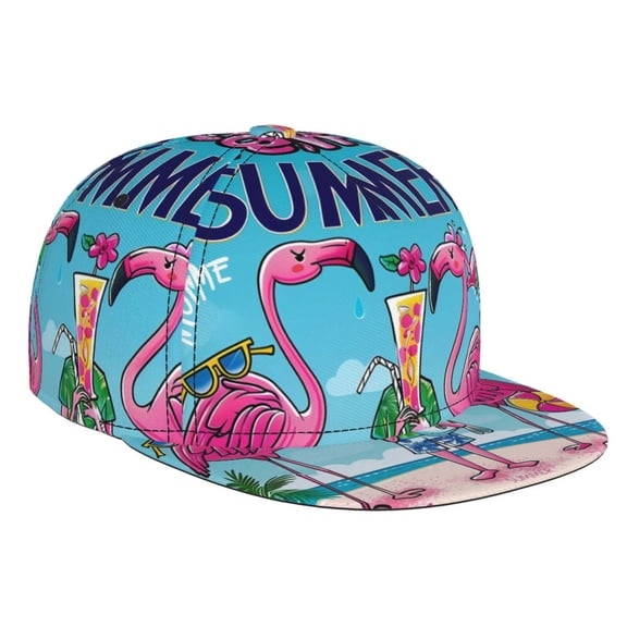 Hirioo Beach Flamingo Trio for Baseball Cap Men Cap Flat Brim for Men Women Teens Adjustable Baseball Cap