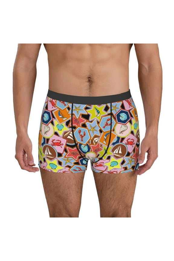 Beach Life for Men's Boxer Briefs Men Cotton Underwear Boxer Briefs Panties-Small