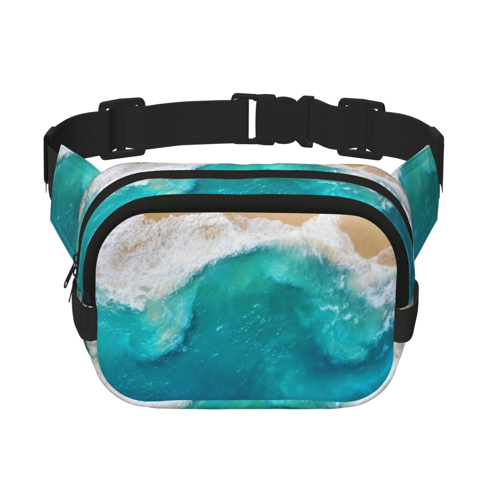 Hirioo Beach for Double Layer Waist Bag Adjustable Fanny Pack For Travel Running Hiking