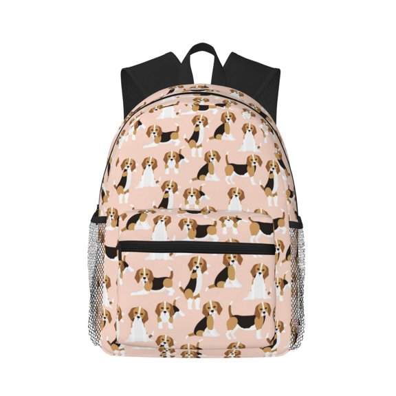 Hirioo Beagle Dog On Brown for Casual Backpack College Backpack Laptop Backpack for Women and Men College Workplace Travel