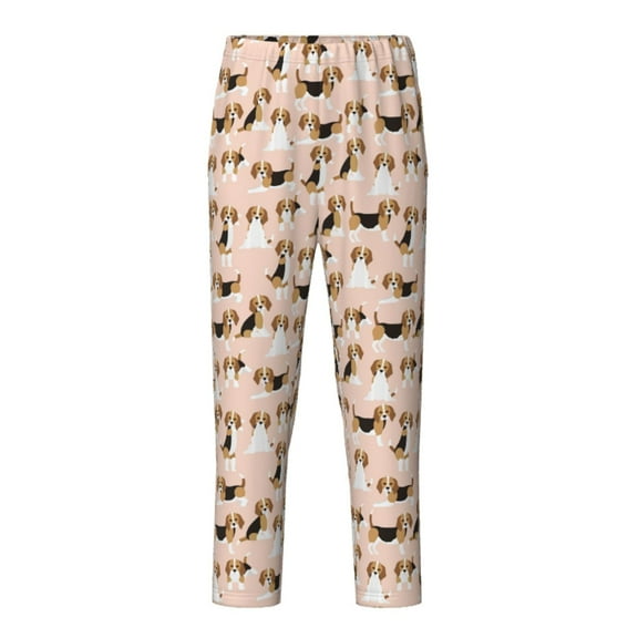 Hirioo Beagle Dog On Brown for Teenagers' Pajama Pants Womens Lounge Pants with Pockets Pj Bottoms Pants for Men-Medium