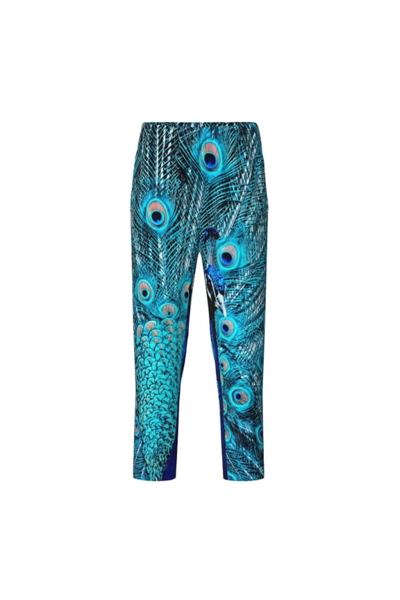 Beautiful Blue Peacock for Teenagers' Pajama Pants Womens Lounge Pants with Pockets Pj Bottoms Pants for Men-Medium