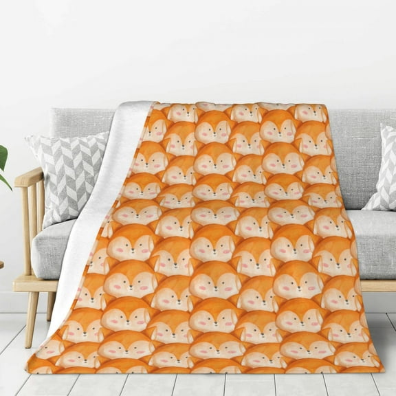 Hirioo Beautiful Fox A for Flannel Blanket, Cozy and Warm Throw for Bed or Couch ,Perfect for All Seasons-50"x40"