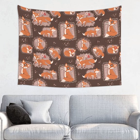Hirioo Beautiful Fox Print Tapestry Lightweight Fabric for Bedroom Aesthetic Home Wall Dorm Dcor Living Room Decor 29x37 Inch