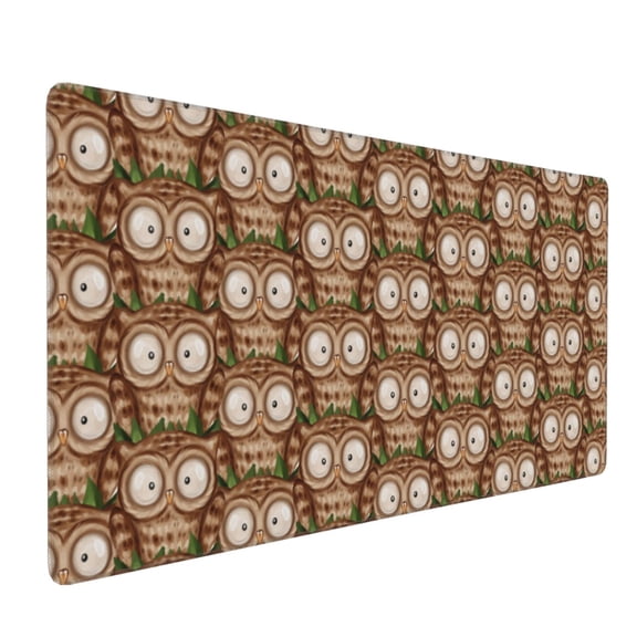 Hirioo Beautiful Owl for Mouse Pad ,Anti-Slip Base, Durable Stitched Edges, Perfect for Gaming, Office, and Home Use,16x35.5in
