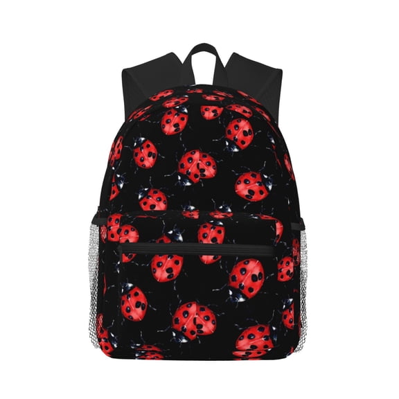 Hirioo Beautiful Red Ladybug for Casual Backpack College Backpack Laptop Backpack for Women and Men College Workplace Travel
