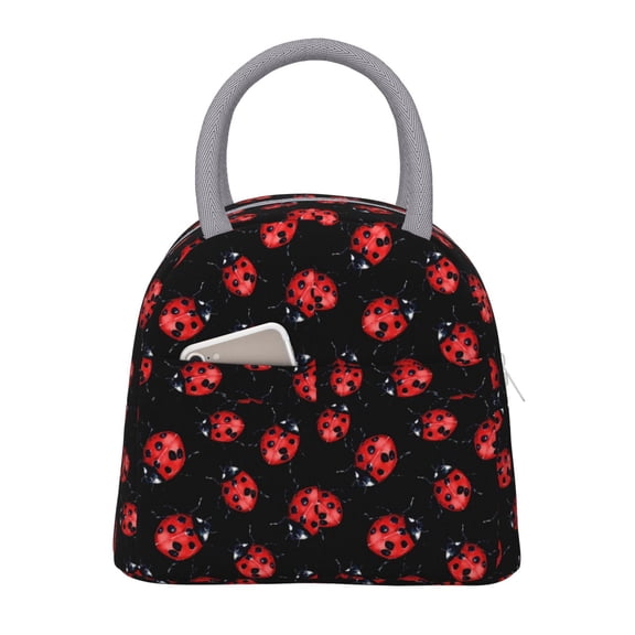 Hirioo Beautiful Red Ladybug for Eco-friendly Lunch Box,Leakproof Lunch Box for School, Work, Travel, and Picnics,Perfect for Meal Prep