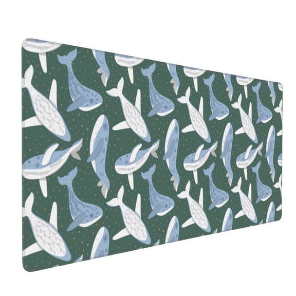 Hirioo Beautiful Whales for Mouse Pad ,Anti-Slip Base, Durable Stitched Edges, Perfect for Gaming, Office, and Home Use,16x35.5in
