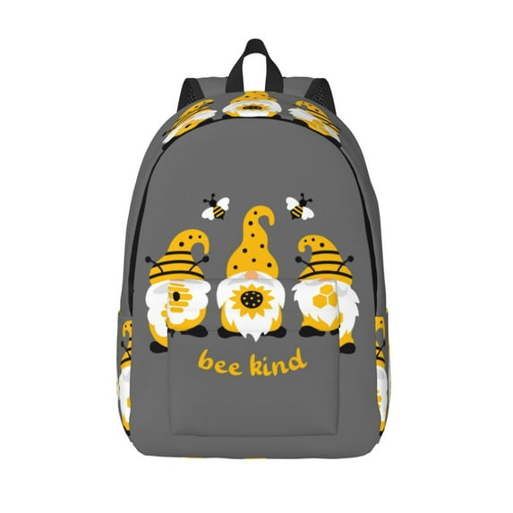 Hirioo Bee Kind Canvas Backpack, Durable Travel Backpack with Multiple Compartments,Large Capacity, Backpack for School, Hiking, Work