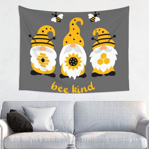 Hirioo Bee Kind Print Tapestry Lightweight Fabric for Bedroom Aesthetic Home Wall Dorm Dcor Living Room Decor 29x37 Inch