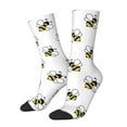 thumbnail image 1 of Hirioo Bee Pattern Adult Middle Tube Socks Breathable Sock Non-Pilling,Contrasting Color Design, 1 of 6