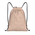 thumbnail image 1 of Hirioo Beige Sparkling Glitter Print Drawstring Backpack Bag Sport Versatile Sports Backpack for Gym, Travel, Swimming, Beach, 1 of 9