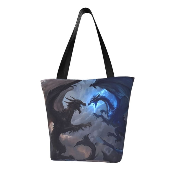Hirioo Black And Blue Lightning Dragon for Women's Casual Shoulder Tote Bag Handbag For Women Work College Travel Business Shopping