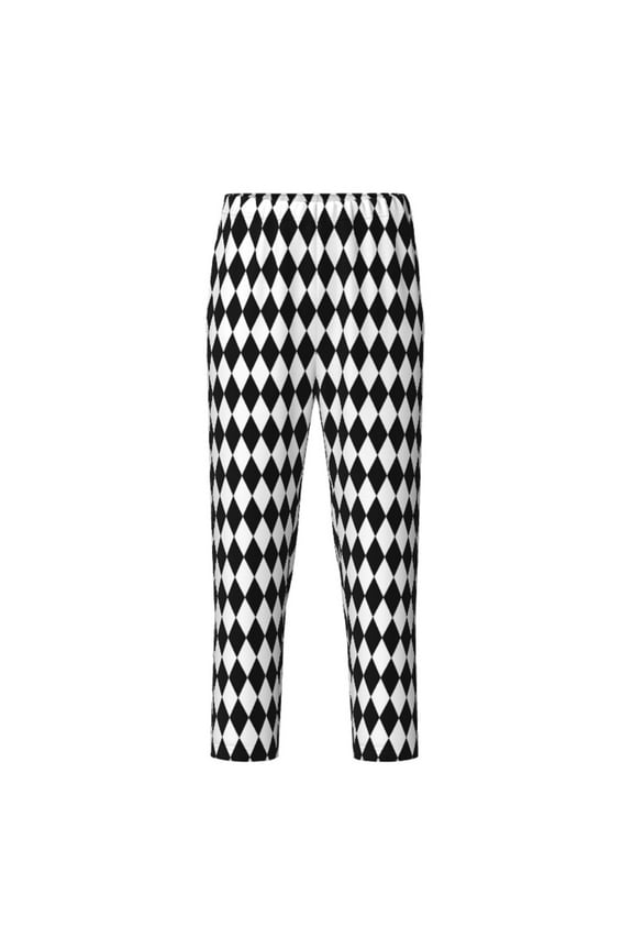 Black And White Diamonds for Teenagers' Pajama Pants Womens Lounge Pants with Pockets Pj Bottoms Pants for Men-Large