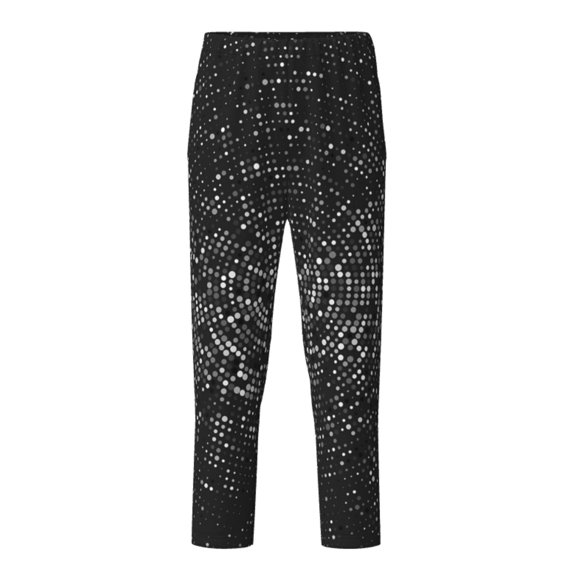 Hirioo Black And White Dotted for Teenagers' Pajama Pants Womens Lounge Pants with Pockets Pj Bottoms Pants for Men-Large