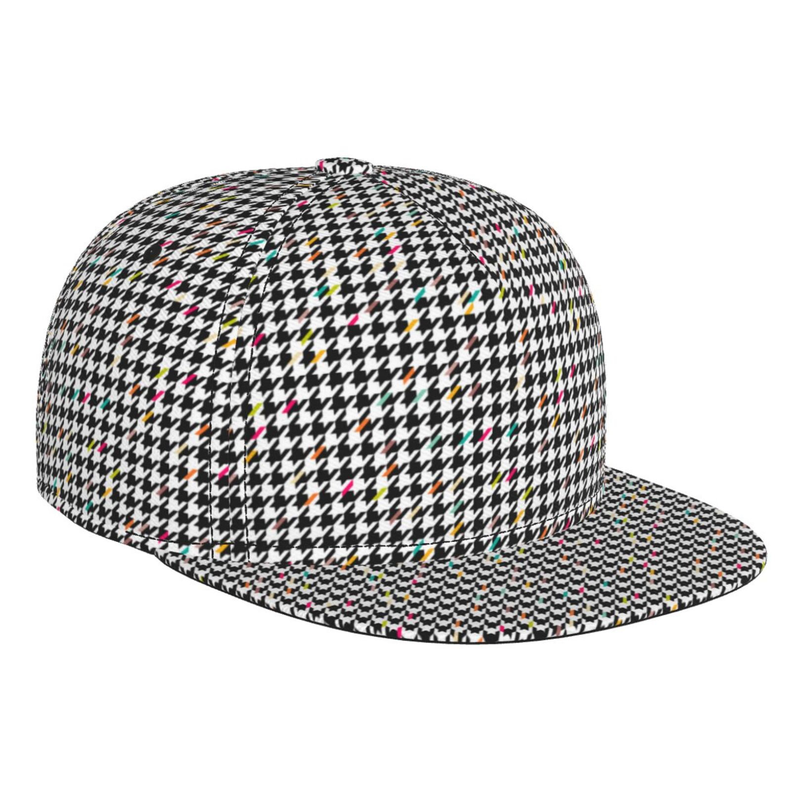 Houndstooth Pattern With Metallic thread Black Visor Hat Houndstooth Newsboy Cap by Alfonso D main image 2