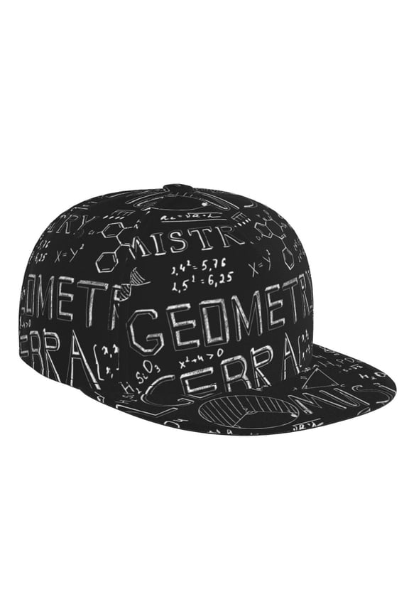 Black Scientific for Baseball Cap Men Cap Flat Brim for Men Women Teens Adjustable Baseball Cap