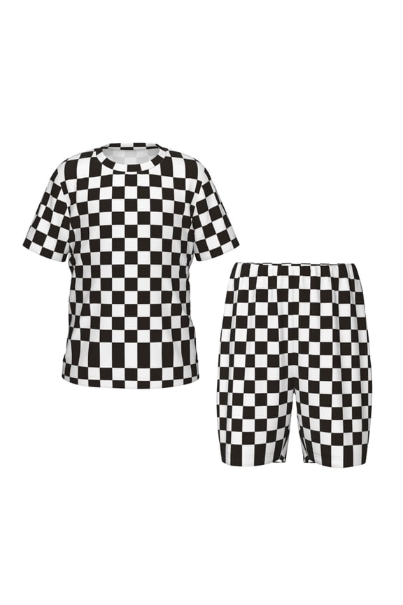Black and White Checkerboard Hirioo-Large