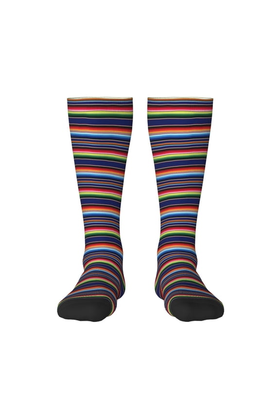 Blanket stripes for Adult Stockings Breathable Sock Non-Pilling,Contrasting Color Design