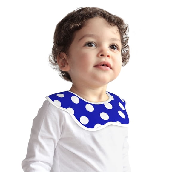 Hirioo Blue And White Polka Dot for Baby Cotton Petal Bib Drool Bibs for Baby Boy Unisex