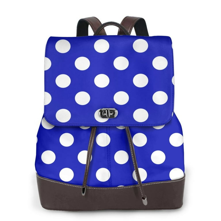 Stylish Navy Polka Dot Backpack BONMARO B Navy Blue Doro Polka Dots 20 Liters Stylish  main image 2