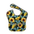 thumbnail image 1 of Hirioo Blue Batterflies Sunflower for Baby Waterproof Pocket Bib Adjustable Closed for Babies Toddlers with Large Pocket 6-24Months, 1 of 8