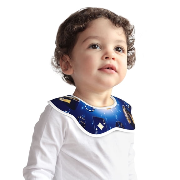 Hirioo Blue Casino for Baby Cotton Petal Bib Drool Bibs for Baby Boy Unisex