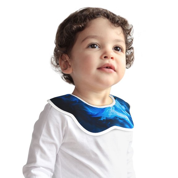 Hirioo Blue Fire Cool Wolf for Baby Cotton Petal Bib Drool Bibs for Baby Boy Unisex