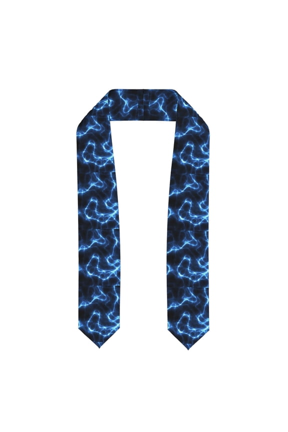 Blue Lightning for 72" Graduation Shawl Stole Unisex Adults Graduation Sash Honor Graduation Stole for High School and College-Flattened