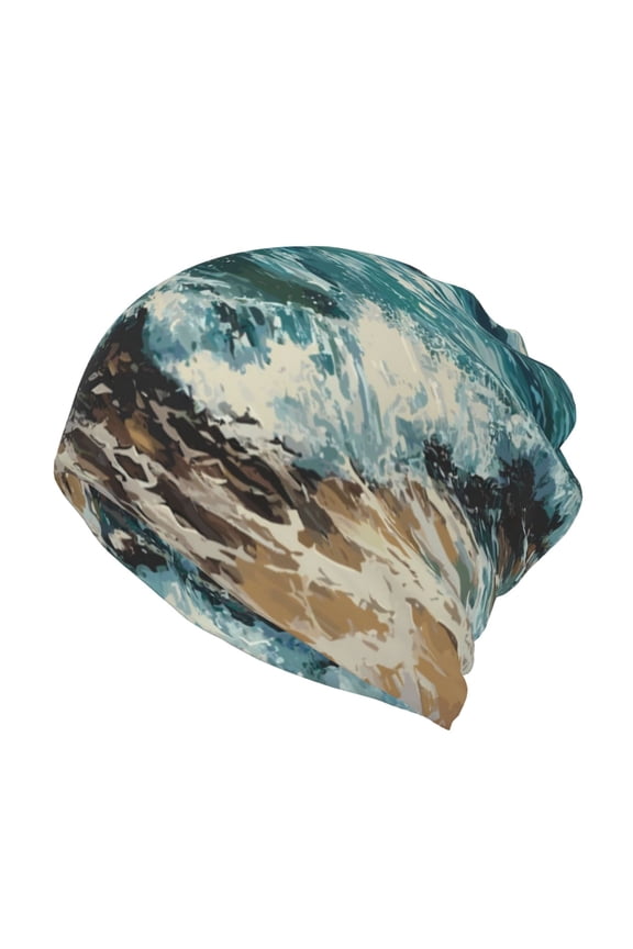 Blue Ocean Waves for Multifunction Beanie Hat for Men and Women Unisex for Winter Sports, Outdoor Activities, and Daily Wear