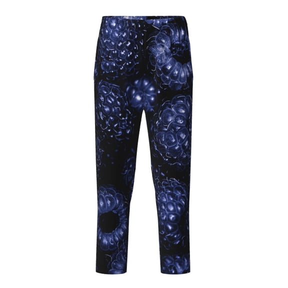 Hirioo Blue-Purple Raspberries for Teenagers' Pajama Pants Womens Lounge Pants with Pockets Pj Bottoms Pants for Men-Small