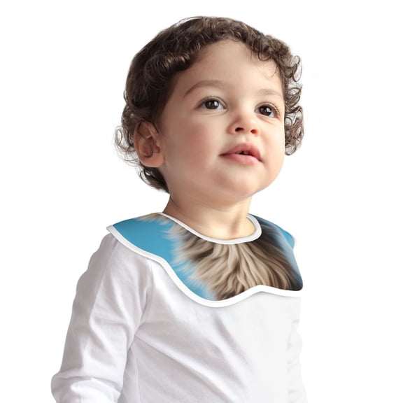 Hirioo Blue Sky Cute Wolf for Baby Cotton Petal Bib Drool Bibs for Baby Boy Unisex
